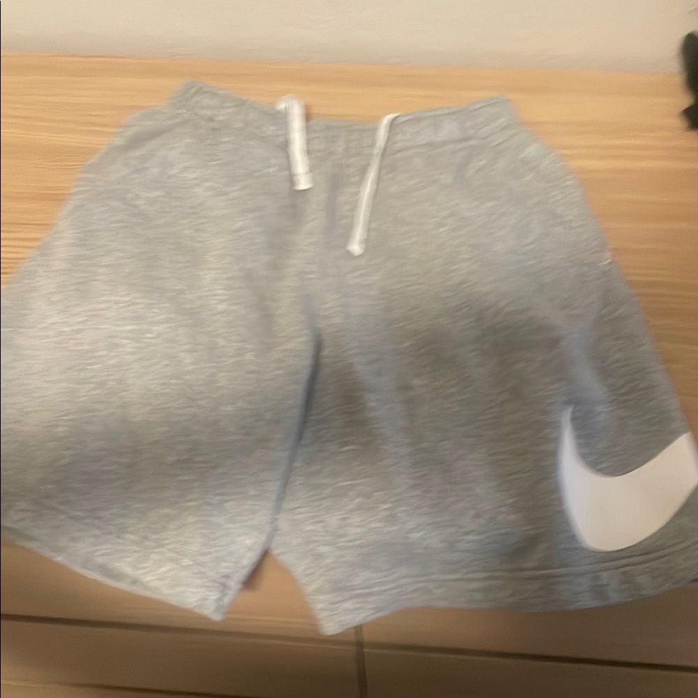 Nike Heather Gray Shorts with White Swoosh